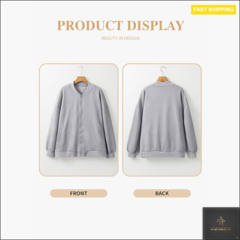 Plus Size Lightweight Zip Jacket Long Sleeve Casu… - image 4